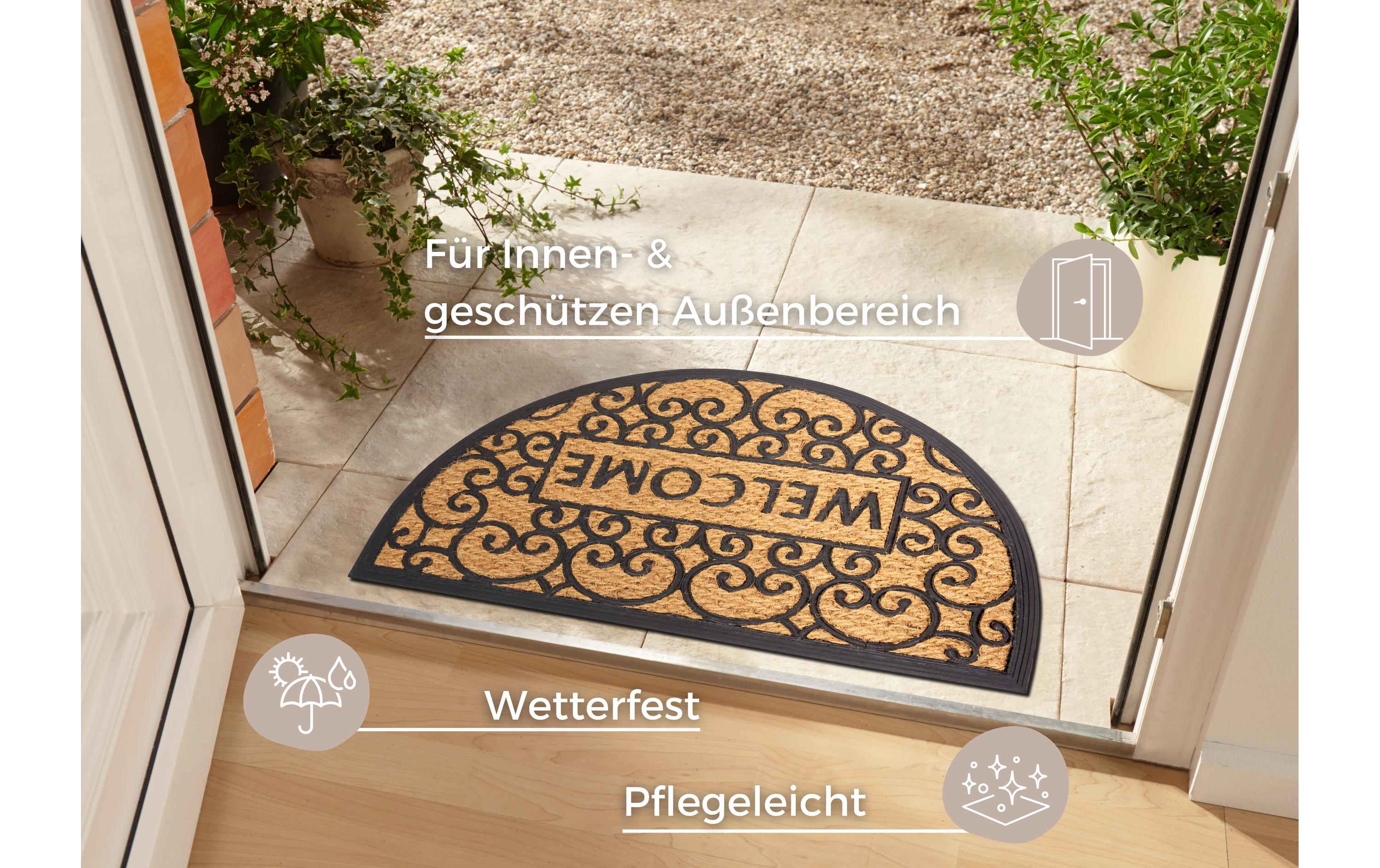 Fussmatte Welcome 45 cm x 75 cm, Braun/SchwarzRutschfeste Türmatte