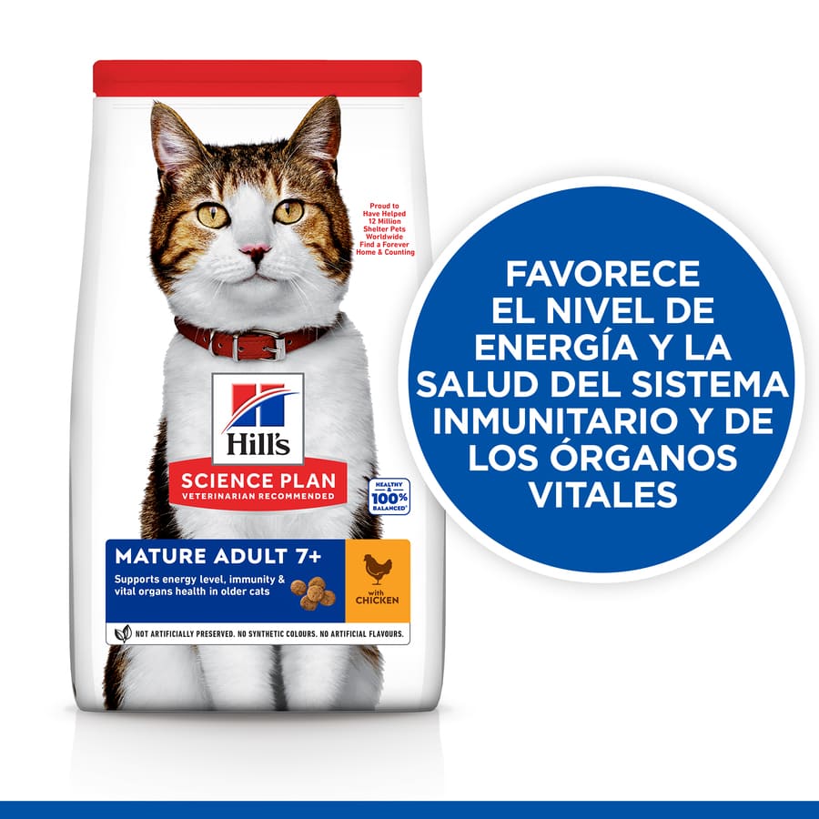 Ração para gatos Hill's Science Plan Mature Adult 7+ sabor frango