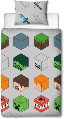 Minecraft Pixel Sengesett 140 x 200 cm