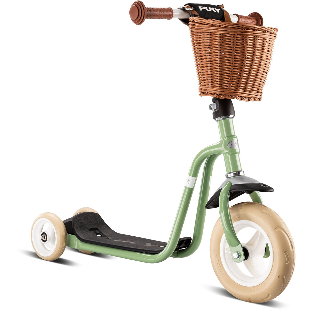 PUKY Puky R 1 Classic Scooter mit EVA-Bereifung und Lenkerkorb Retro Green