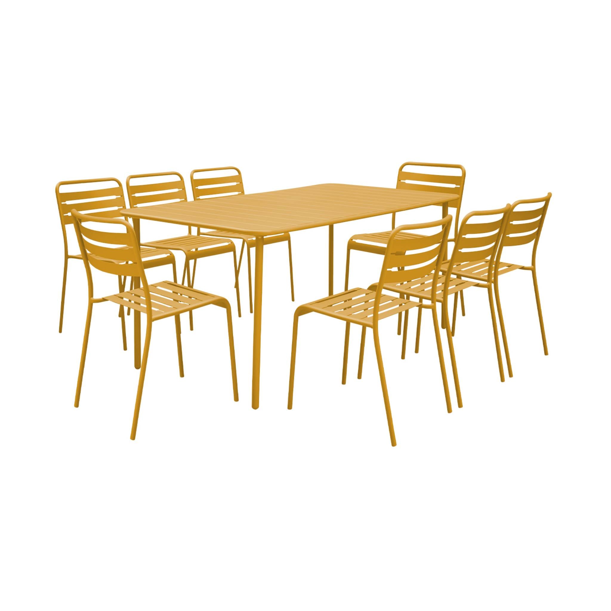 sweeek - Tuintafel met 8 stoelen metaal