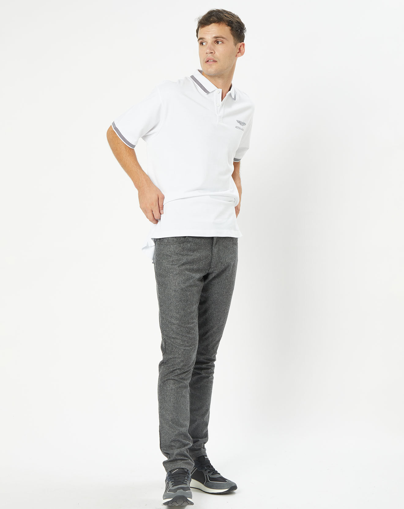 Hackett London Polo Aston Martin Racing Détail Col blanc