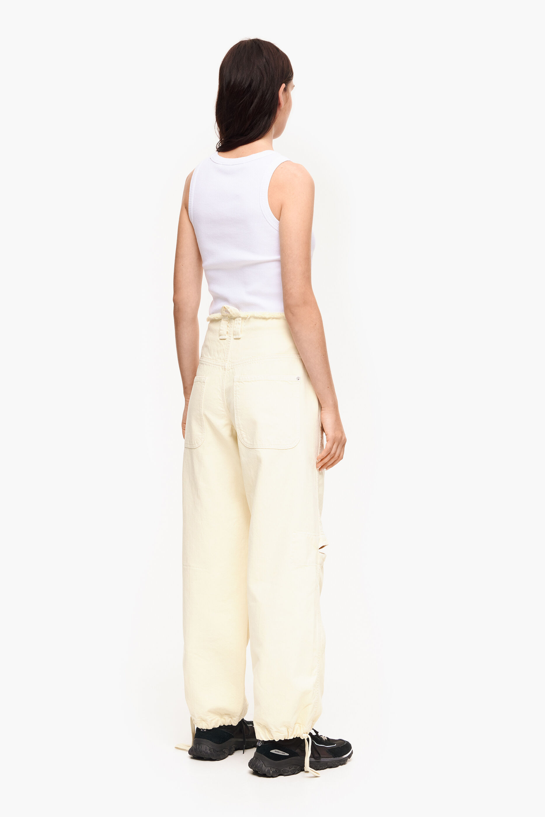 CARGO - Calça jeans de perna larga cor manteiga