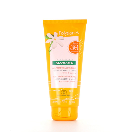 Gel-crème solaire sublime Klorane Polysianes SPF30