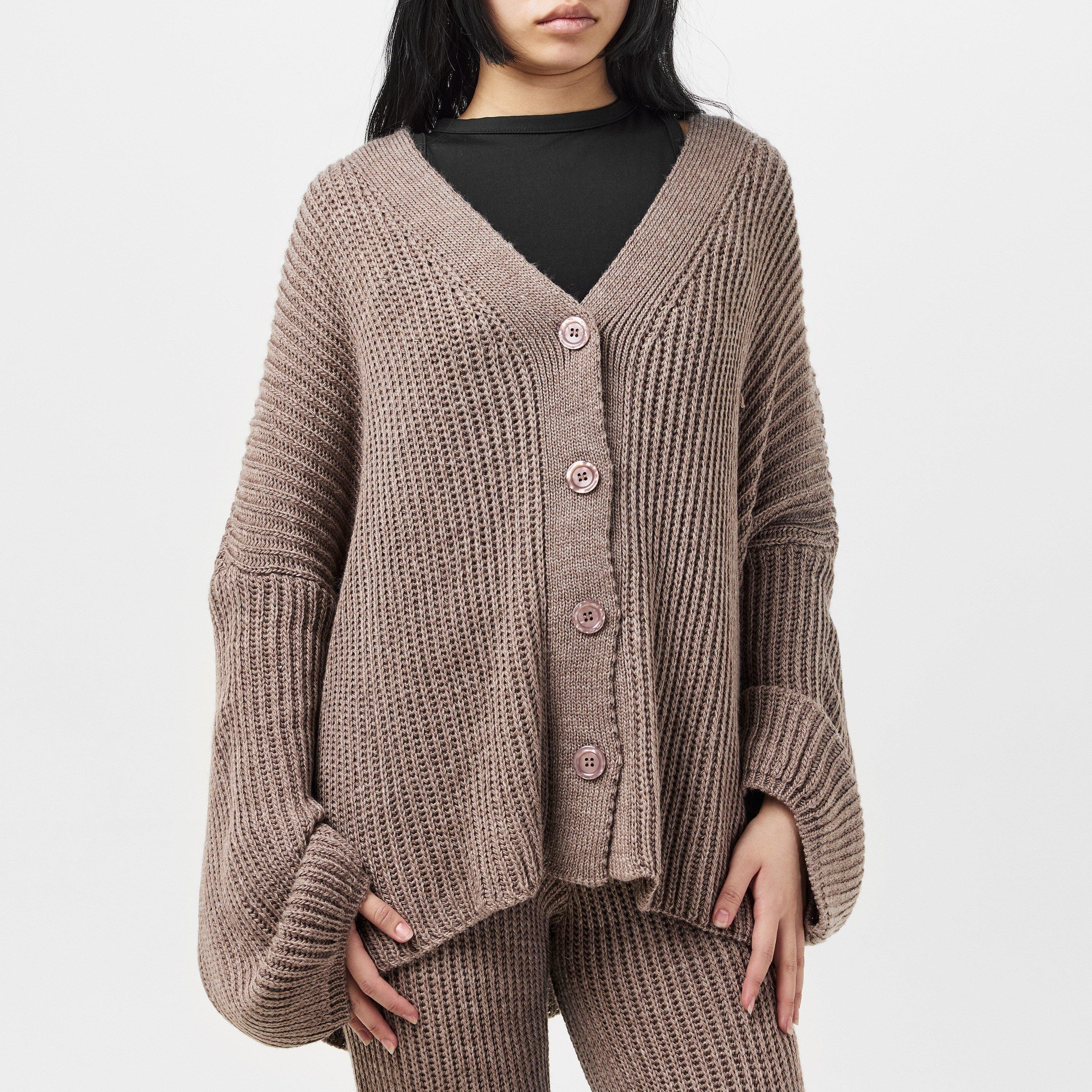 Missy Empire ME Chunky Knit Cardigan And Trouser Set Womens