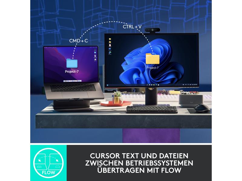 Logitech Maus MX Master 3S Graphite Kabellose Präzisionsmaus mit «Logitech Flow»-Technologie und leisen Klickgeräuschen