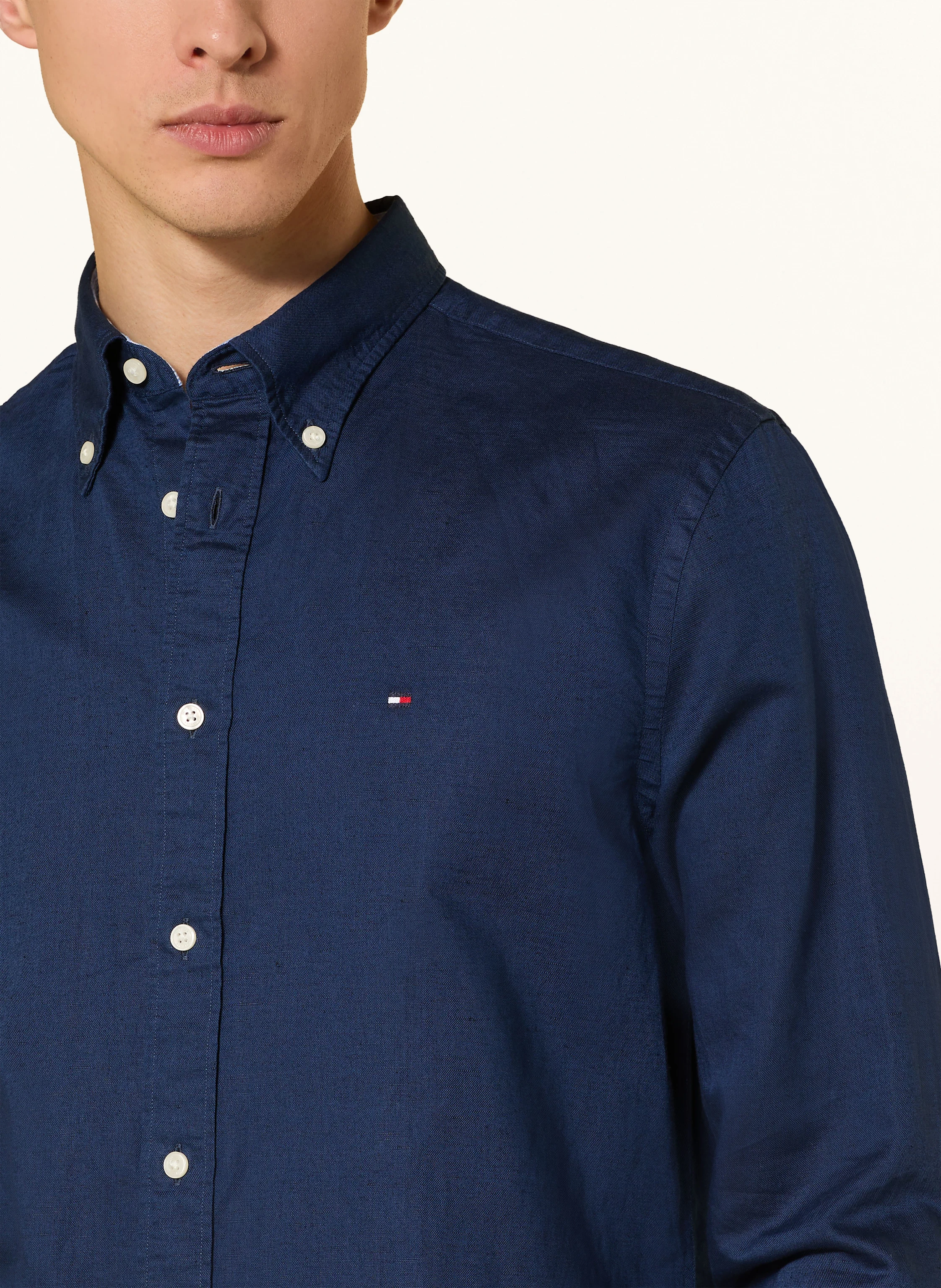 TOMMY HILFIGER Hemd Comfort Fit mit Leinen