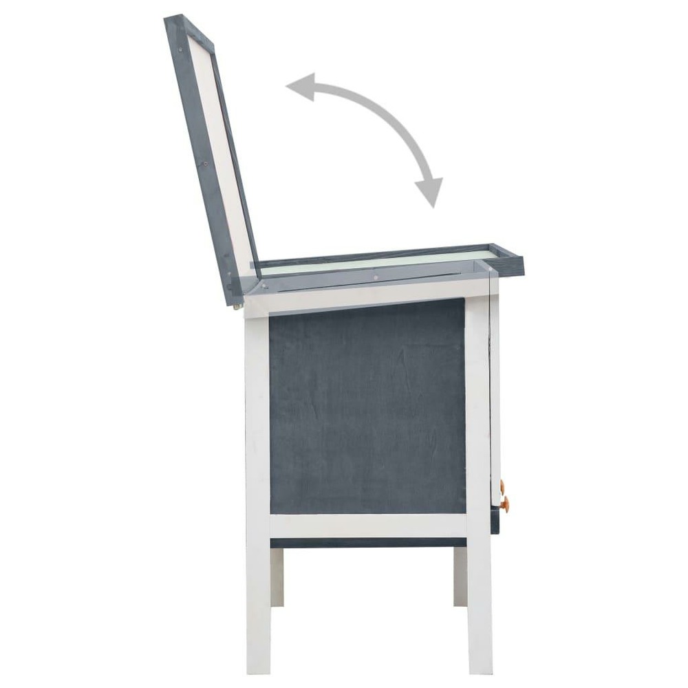 Clapier cage d'extérieur 1 niveau 90 x 45 x 65 cm bois gris
