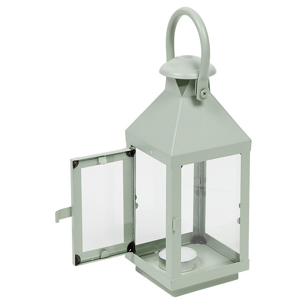 Lanterne photophore en métal vert