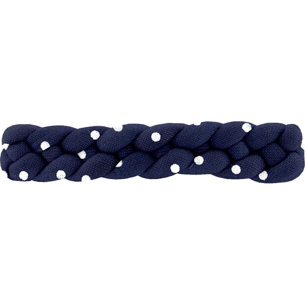 Barrette Cheveux Tressée Pois Marine