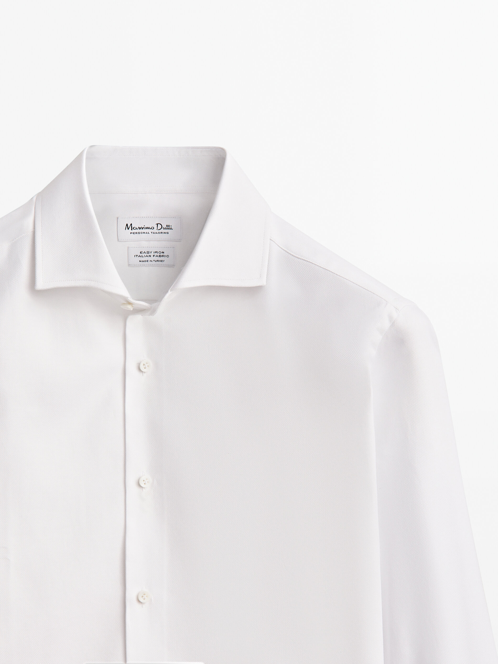Camisa estruturada slim fit de fácil passar - BRANCA