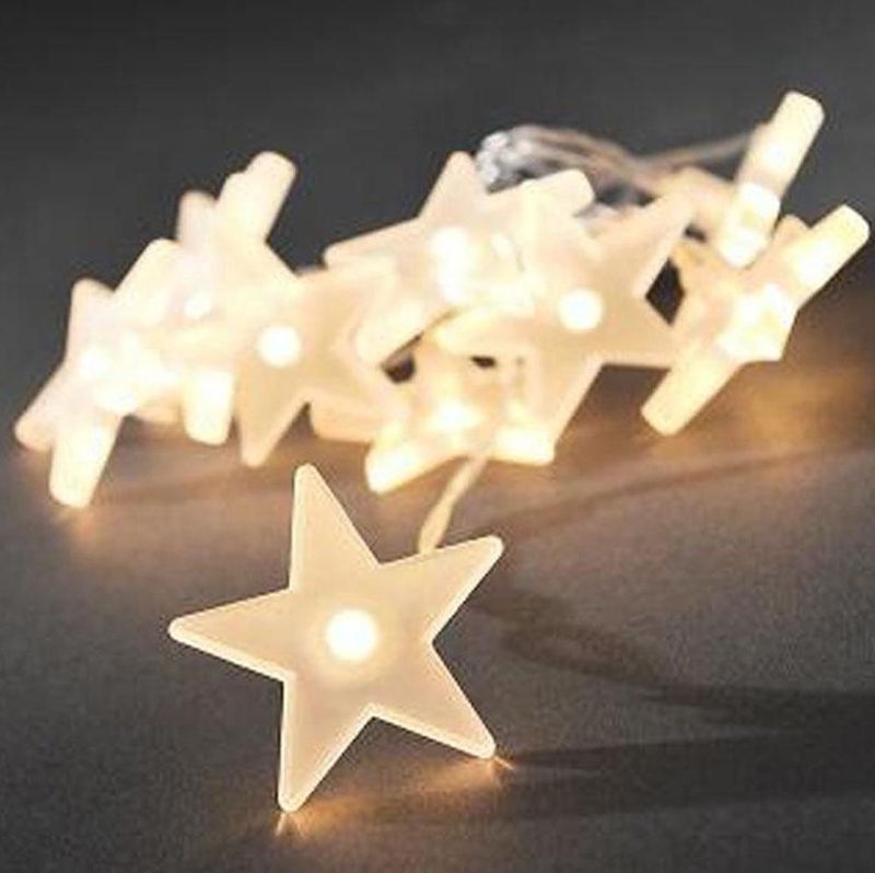 Konstsmide - Lichtketting - Warm Wit - 10 LED Sterren - 1.35 Meter