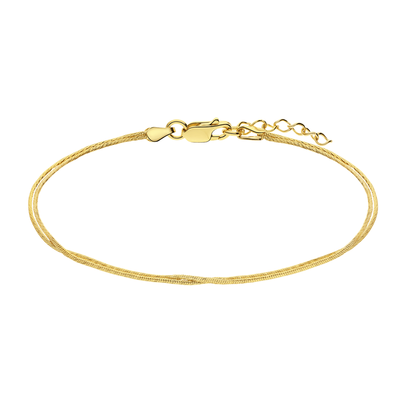 Zilveren goldplated armband dubbel