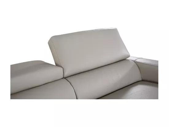 Canapé 2 places Cuir ALIYAH Beige - Angle Droit