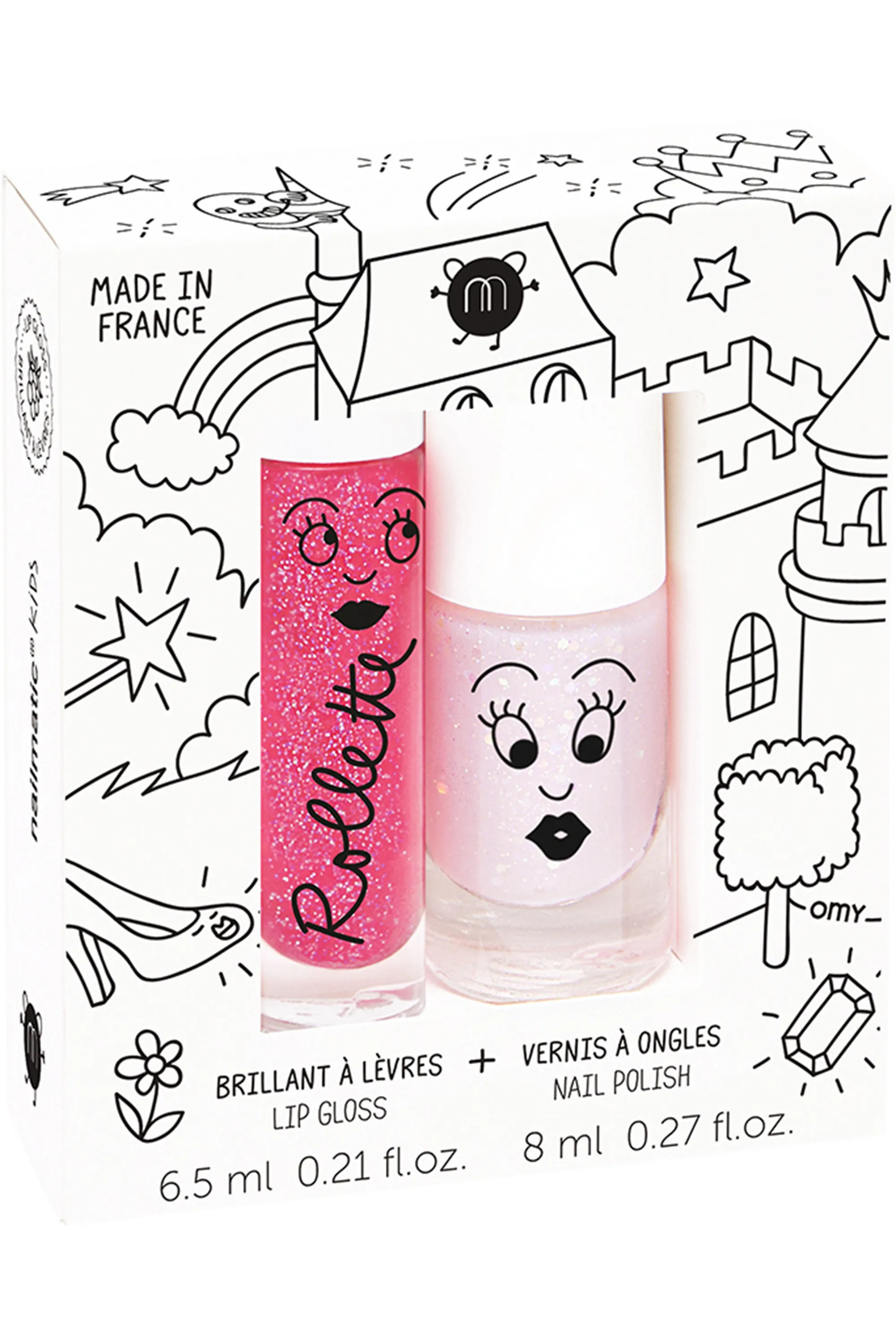 Nailmatic Duo pour enfant vernis à l’eau et gloss Fairytales-14.5 ml