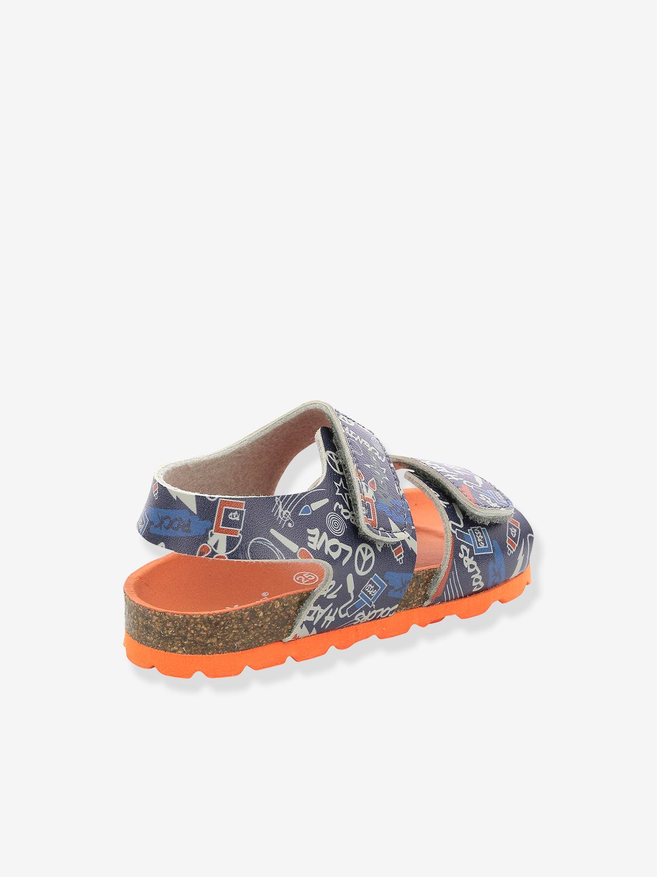 Sandálias Summerkro Summerkick KICKERS®, azul médio com estampa.