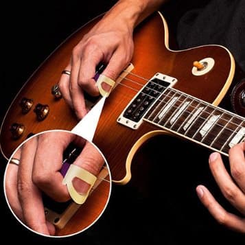 Gitarfingerbeskytter fingerdeksler silikon 5-delt Beige