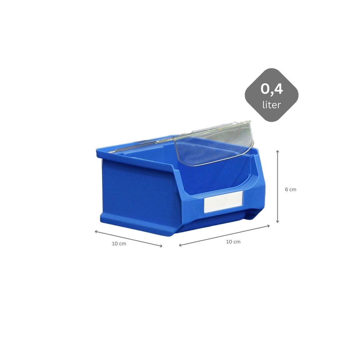 PROREGAL Value Pack 10 x Blauwe Opbergdoos 1.0 Met Deksel HxBxD 6 x 10 x 10 cm 0,4 Liter Opbergdoos