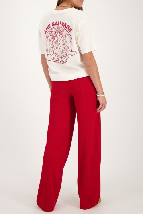 Bordeaux rode pantalon met plooien