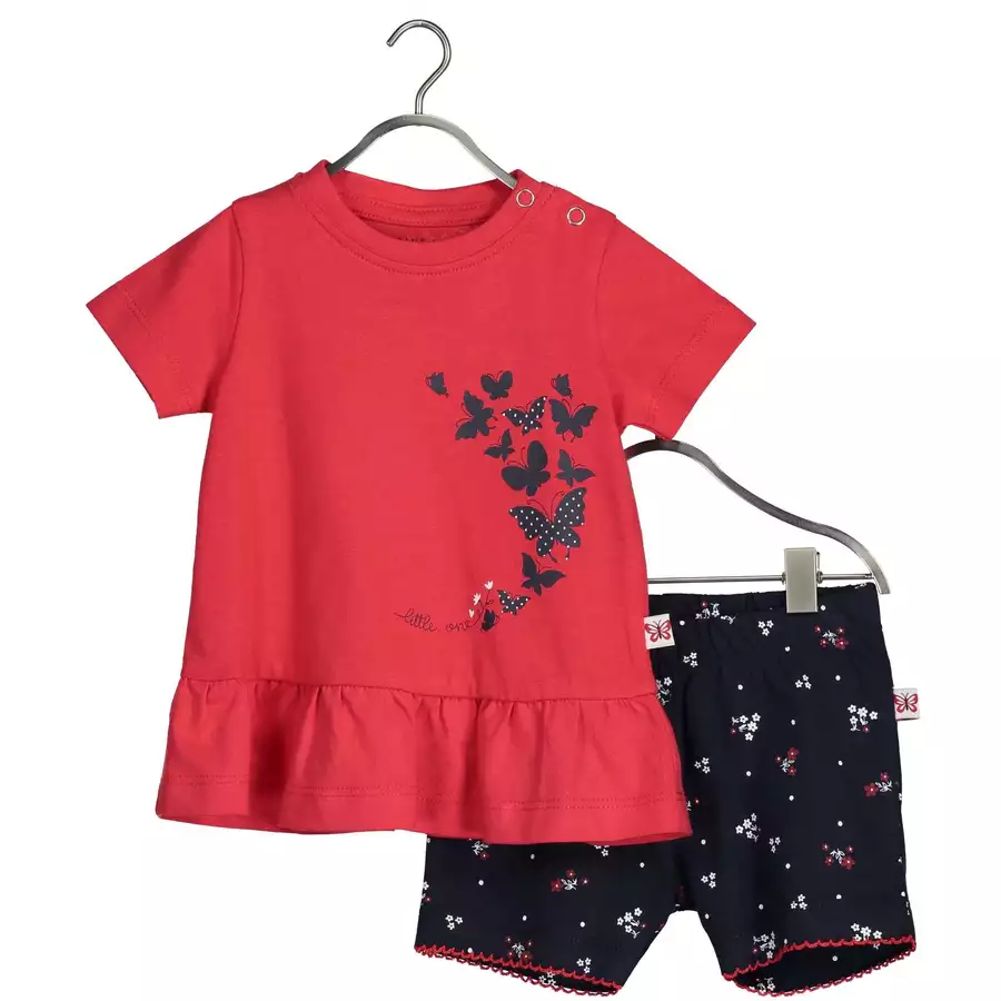BLUE SEVEN Baby 2er-Set Tunika + Shorts Hochrot