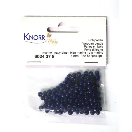 Knorr Prandell Holzperlen 4mm, marineblau, 165 Stück