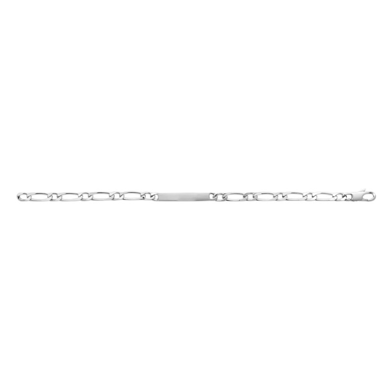 Gourmette Homme - Argent 925 - Cheval alternée 1+1 - Largeur : 4 mm - Longueur : 18 cm