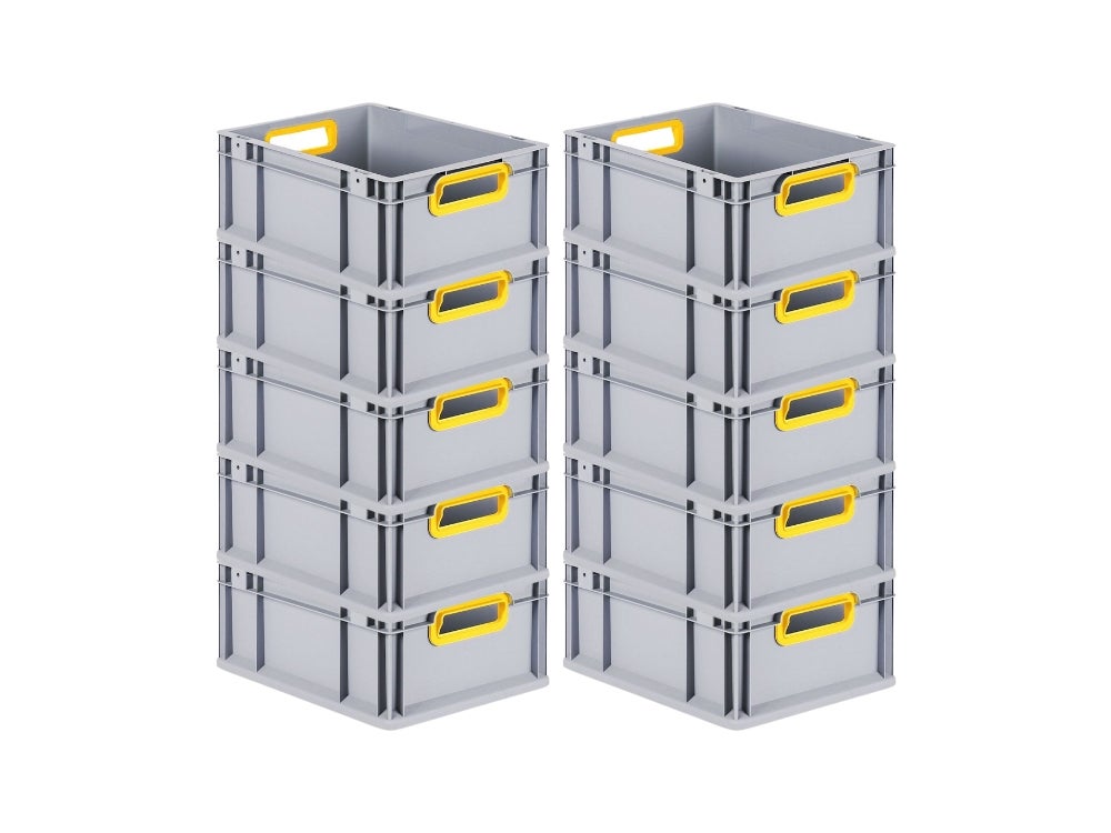 PROREGAL Eurobox Nextgen Kleur HxBxD 17 x 30 x 40 cm 16 liter Handgrepen Geel Open gladde bodem Euro container transportbox