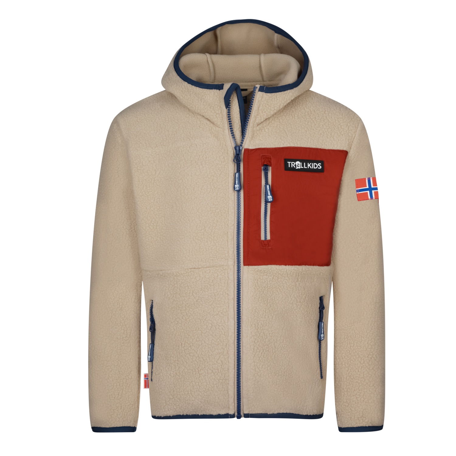 TROLLKIDS Kapuzenplüschjacke »KIDS AURLANDSFJORD JACKET« 1 Stk. tlg. mit Kapuze