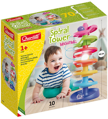 Quercetti Kugelbahn - Spiral Turm - Brightball - 10 Teile - 6499
