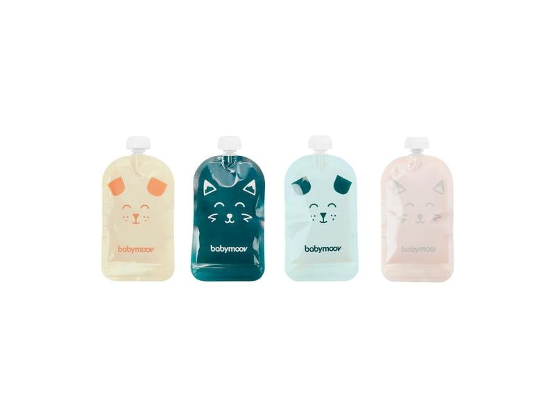 Babymoov Nahrungsbehälter ISY Set Quetschbeutel 20 x 150 ml Wiederverwendbare Quetschbeutel für Babymahlzeiten