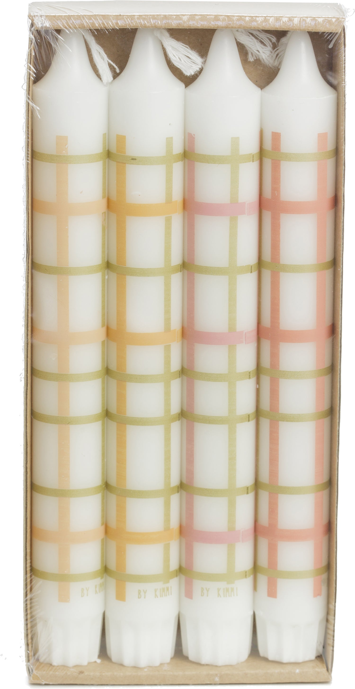 Rustik Lys dinerkaars By Kimmi wit ruit 7 uur D 2,2 H 19 cm 4 stuks