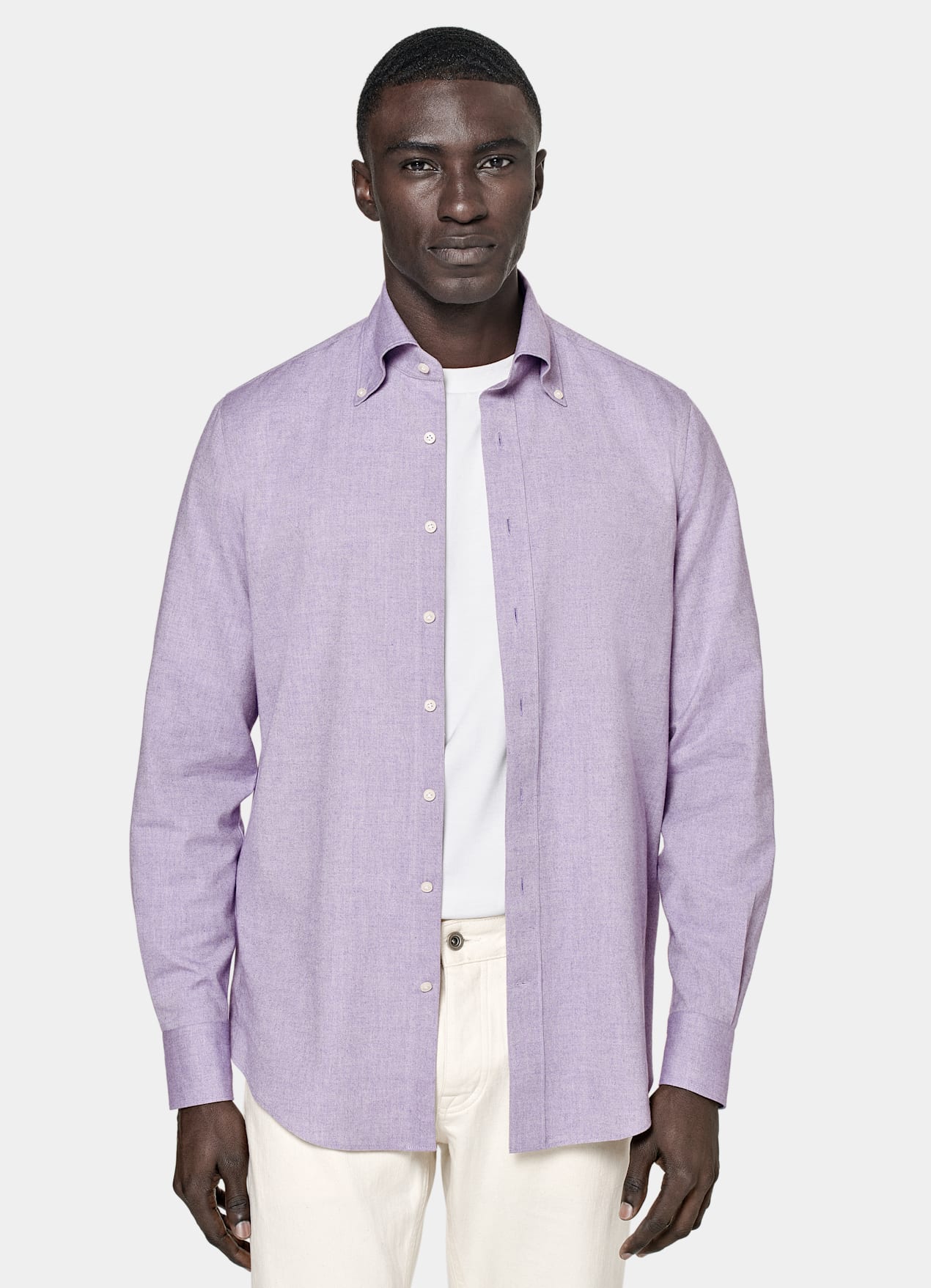 Chemise coupe ajustée violette