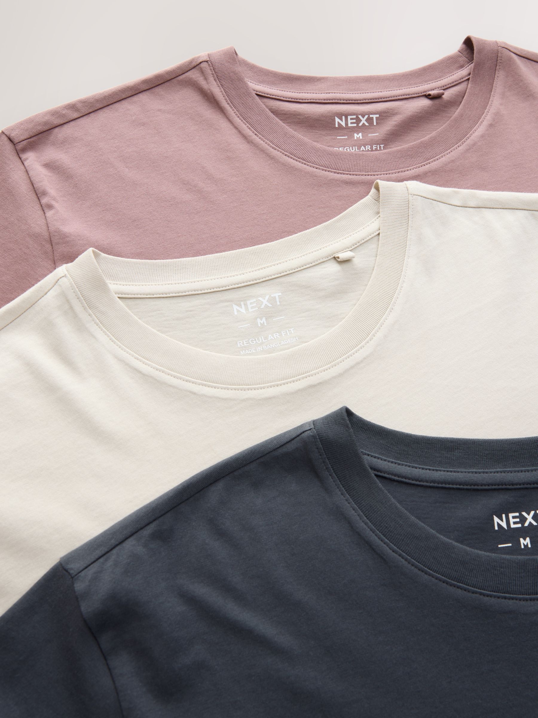 Grijs/roze/ecru/groen - Normale Pasvorm - Verpakking met 4 T-shirts