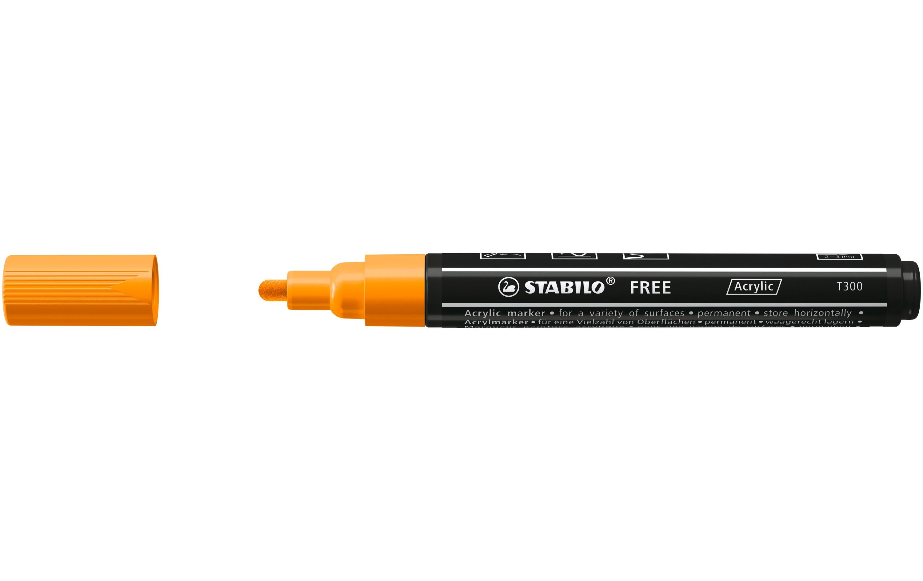 Acrylmarker Free Acrylic T300 OrangeMarker mit pigmentierter, wasserbasierter Tinte