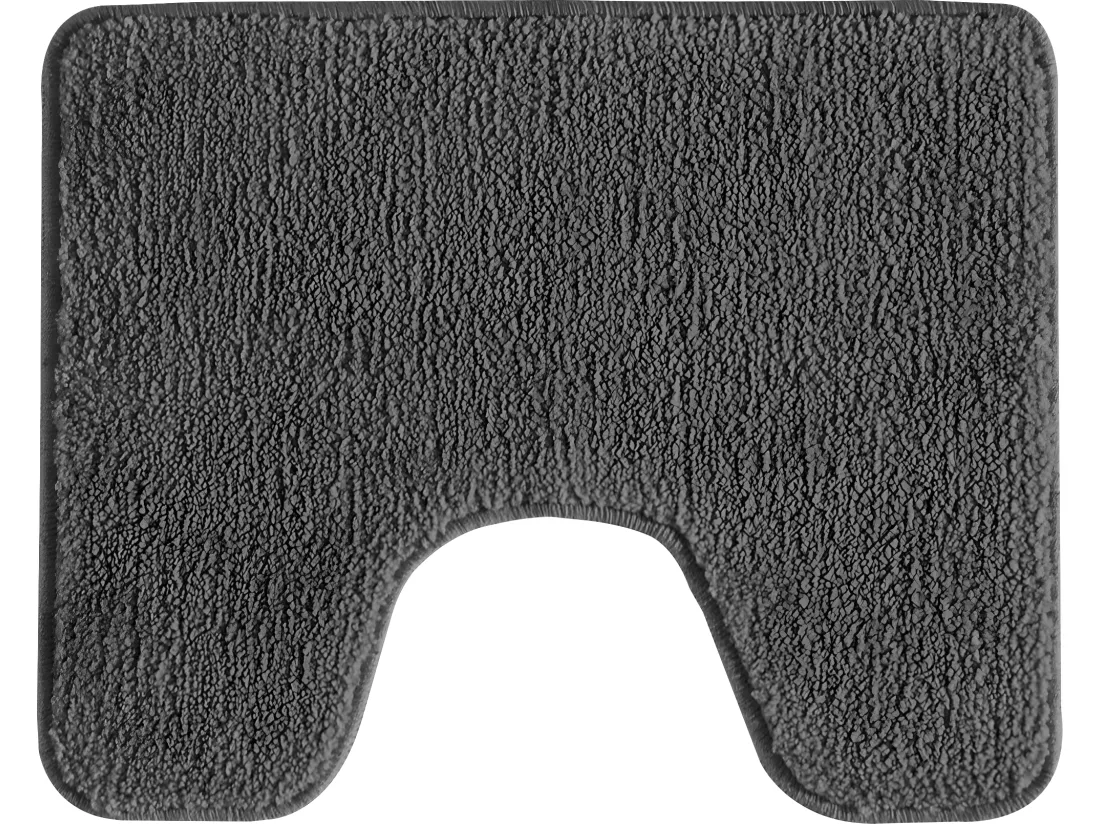 Tapis de toilette uni en polyester anthracite 50x40cm