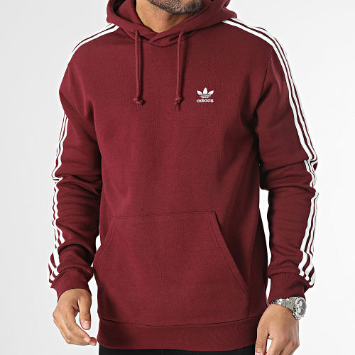 Sweat Capuche A Bandes IB1417 Bordeaux