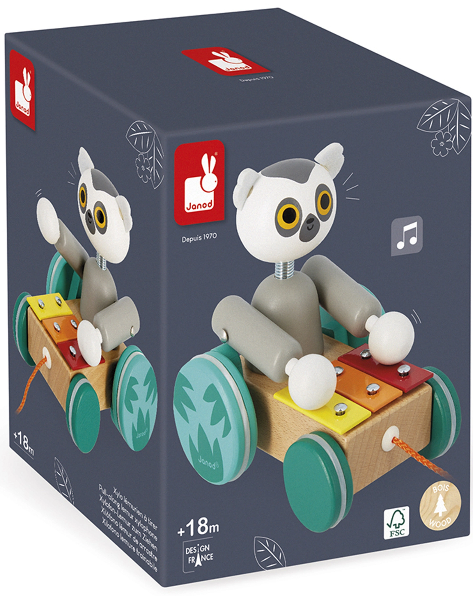 Nachziehtier TROPIK - XYLOFON-LEMUR in bunt