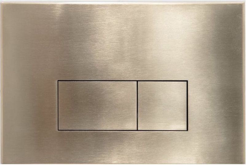 Qeramiq - Push Bedieningsplaat - Metaal - Geborsteld Messing - DualFlush