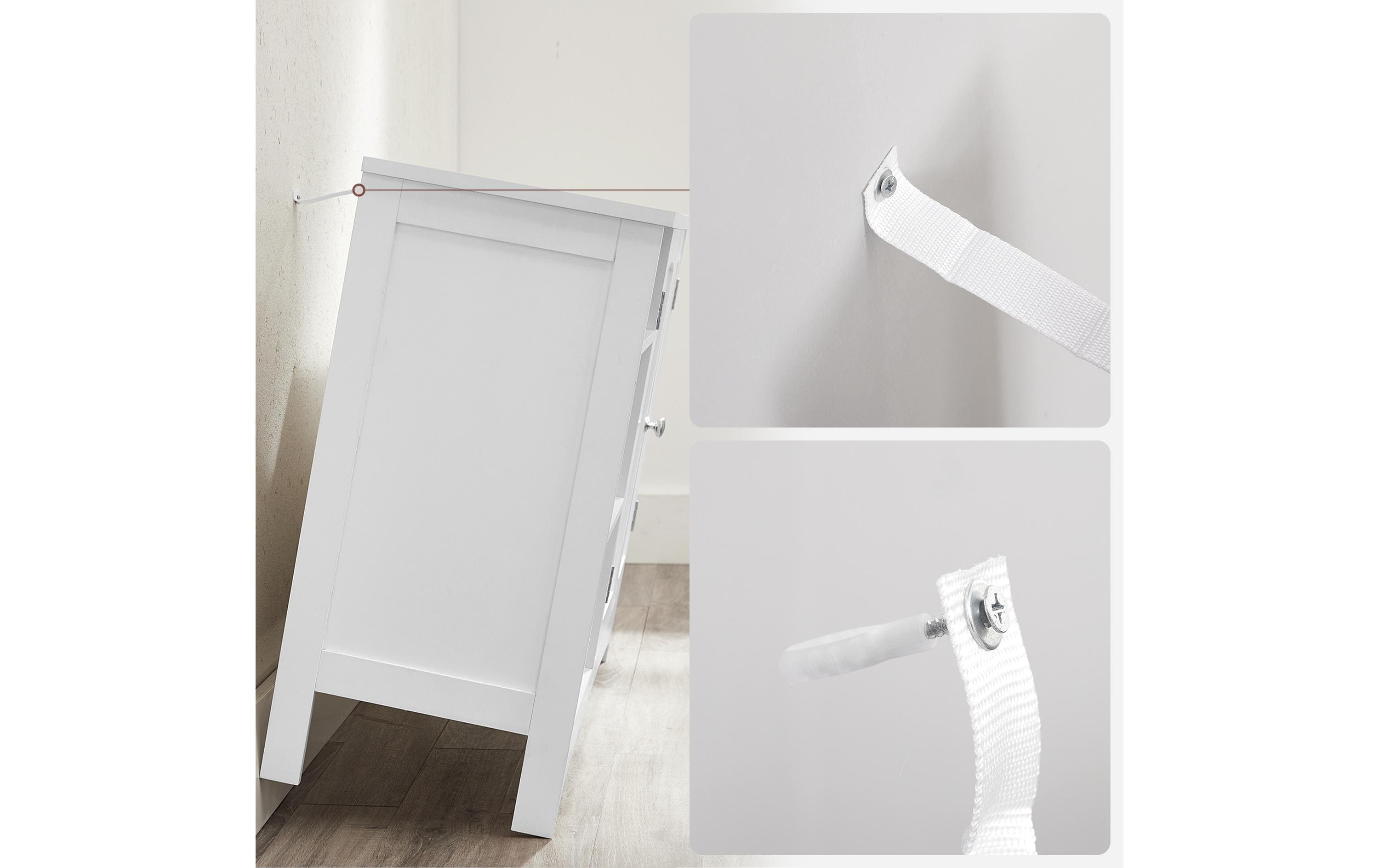 Waschbeckenunterschrank 90 x 60 cm, Weiss<br>Badezimmerregal