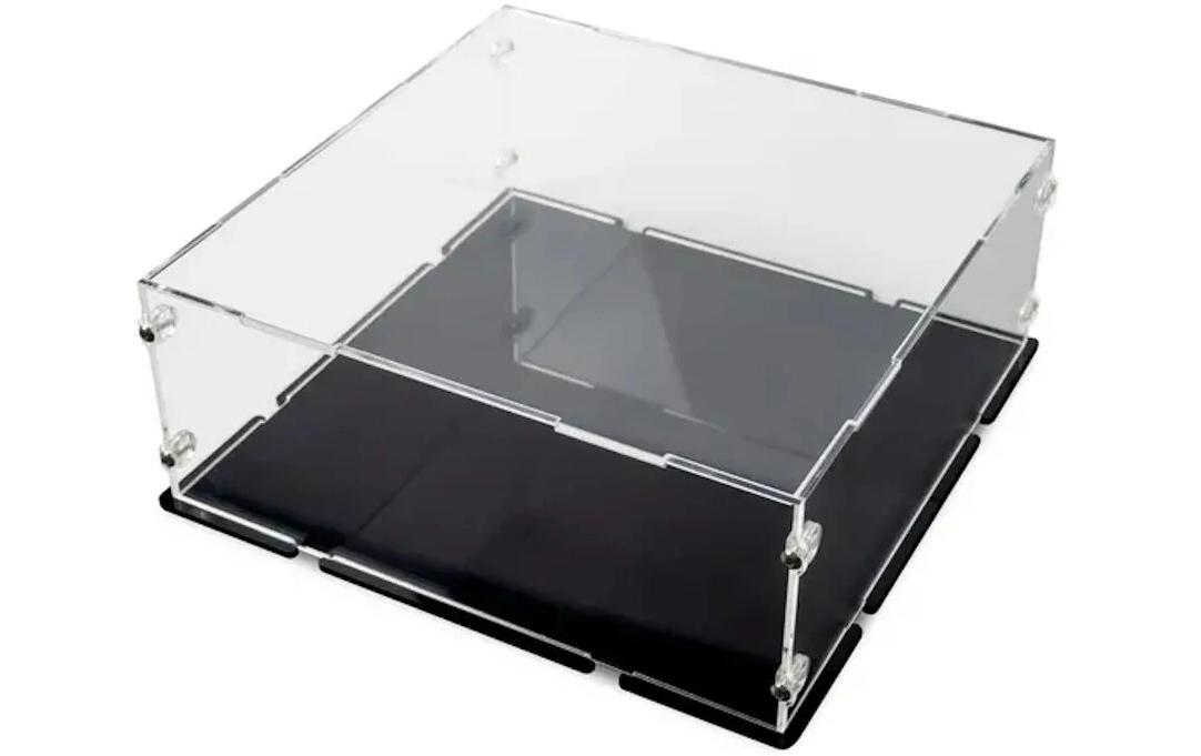 Baukasten Acryl-Display für LEGO MinifgurenAcry-Display-Box mit schwarzem Boden für eine 32 x 32 Platte