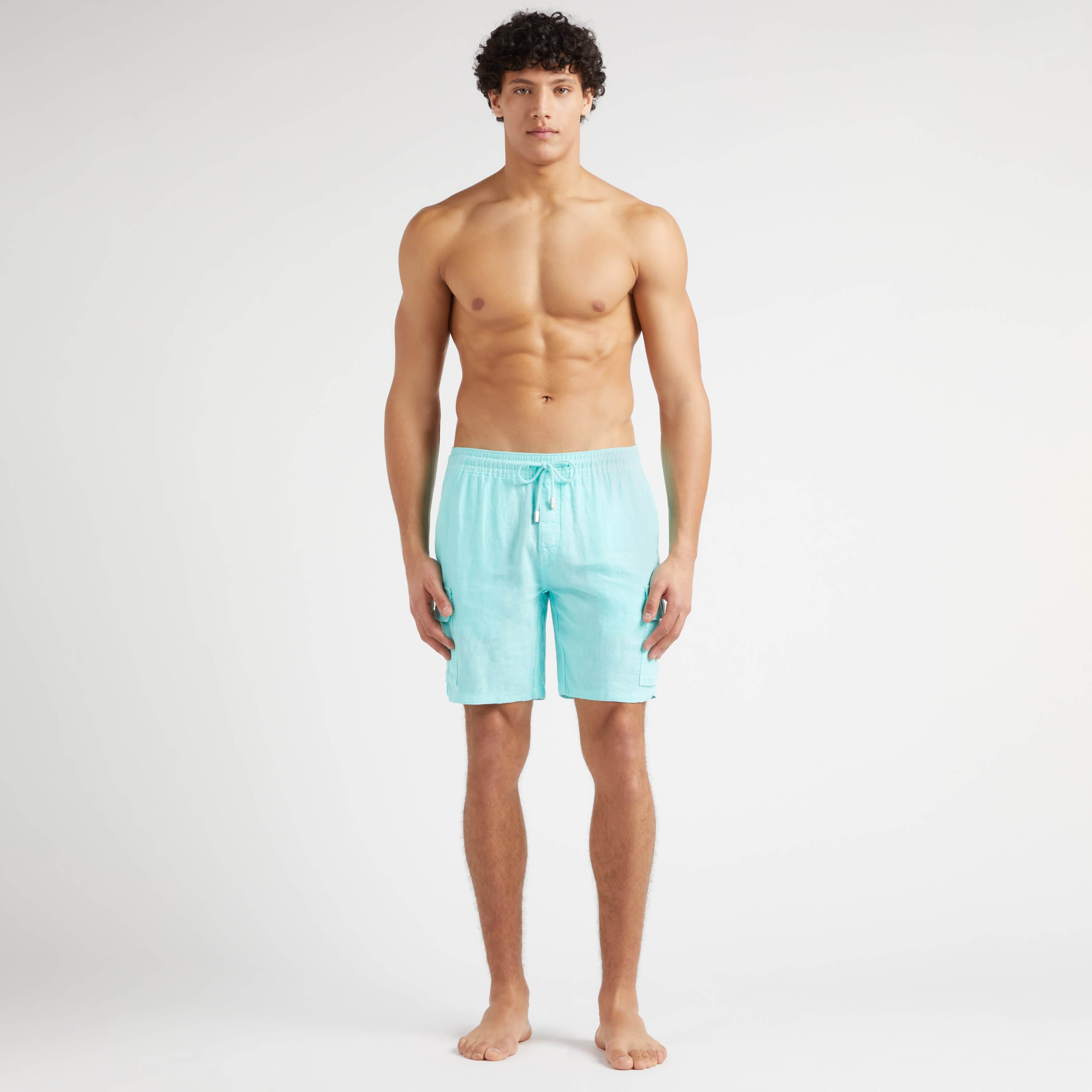 Bermuda en lin homme uni | Site Vilebrequin | BAIU3U01