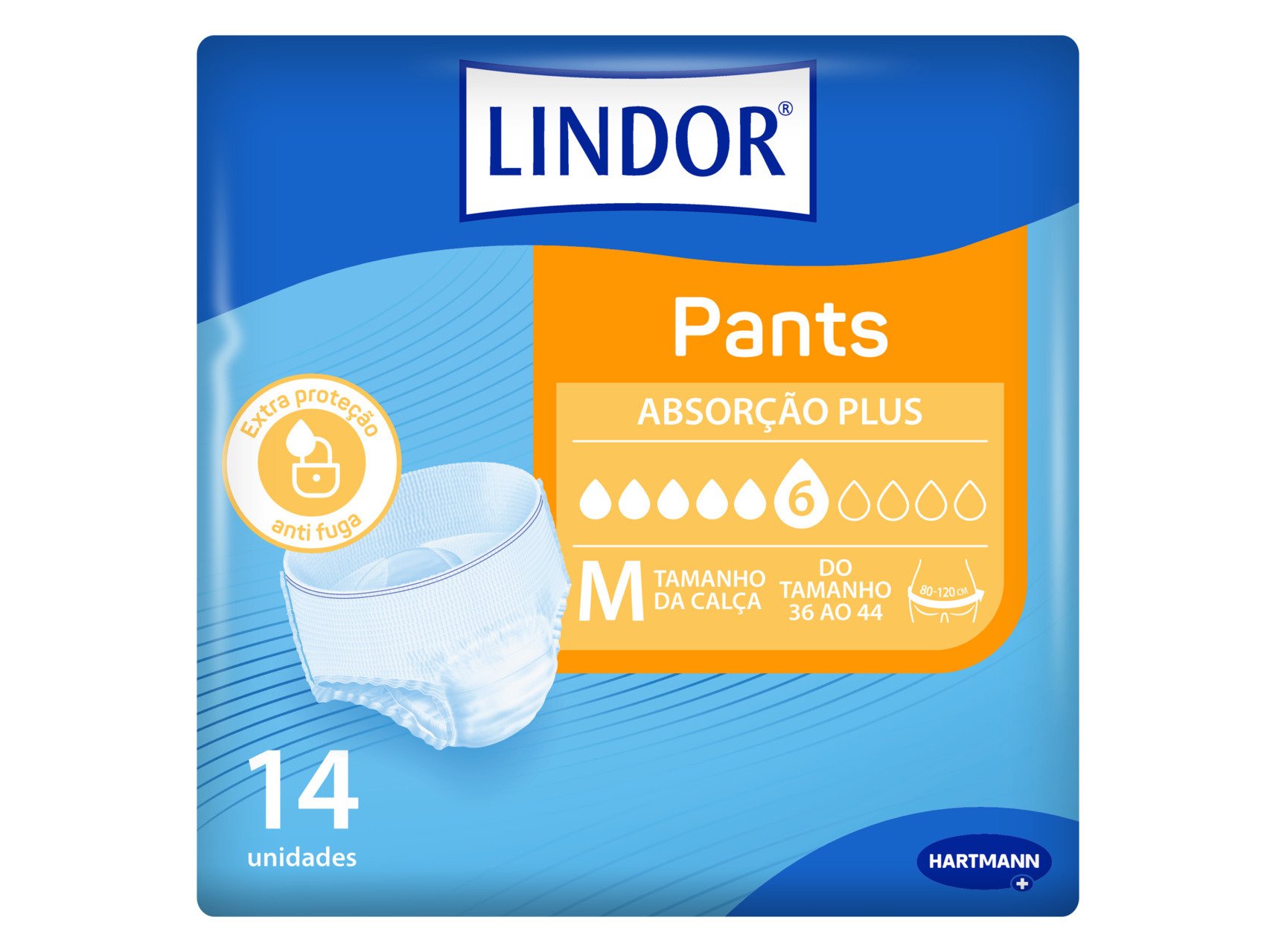 CUECAS INCONTINÊNCIA PLUS TAMANHO M LINDOR 14UN