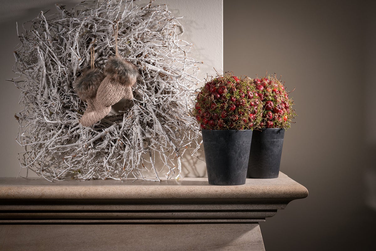 Artstone bloempot Claire D13 H14 cm zwart