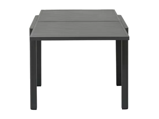 Table de jardin carrée en aluminium gris Kaïa