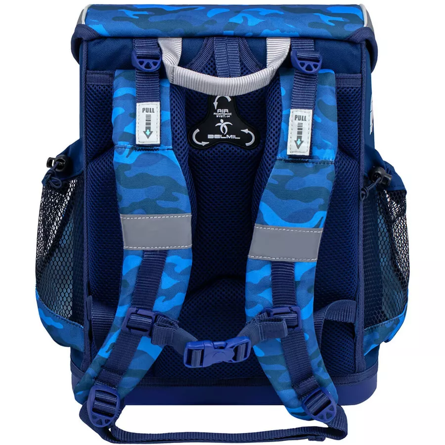 Belmil Schulranzen Mini Fit Schulranzen Set 4-teilig mit Brustgurt Alpha Wolf