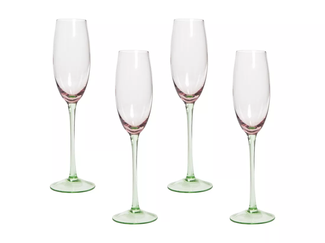 Lot de 4 flûtes à champagne DIOPSIDE 200 ml Rose