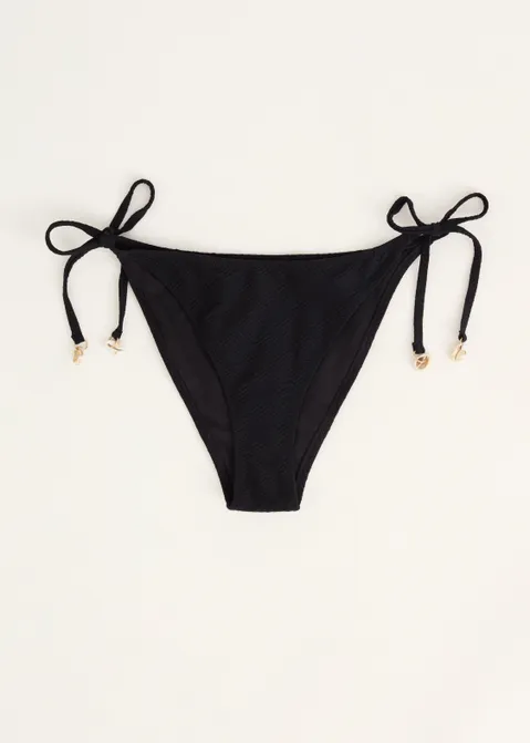 Bikini broek met schelpen zwart (ZWART)