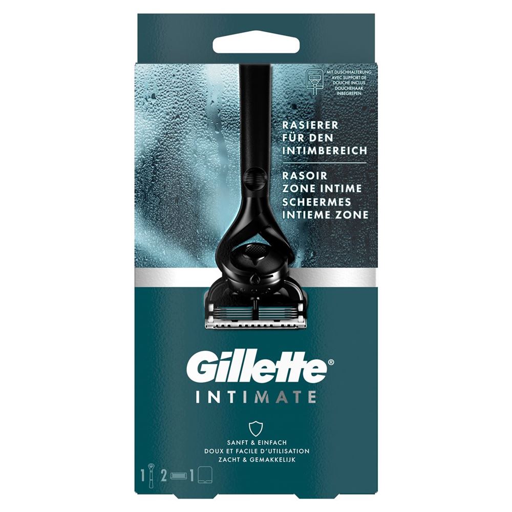 Gillette Intimate Herr Rasierapparat für den Intimbereich<br>1 Stück, mit 2 Klingen