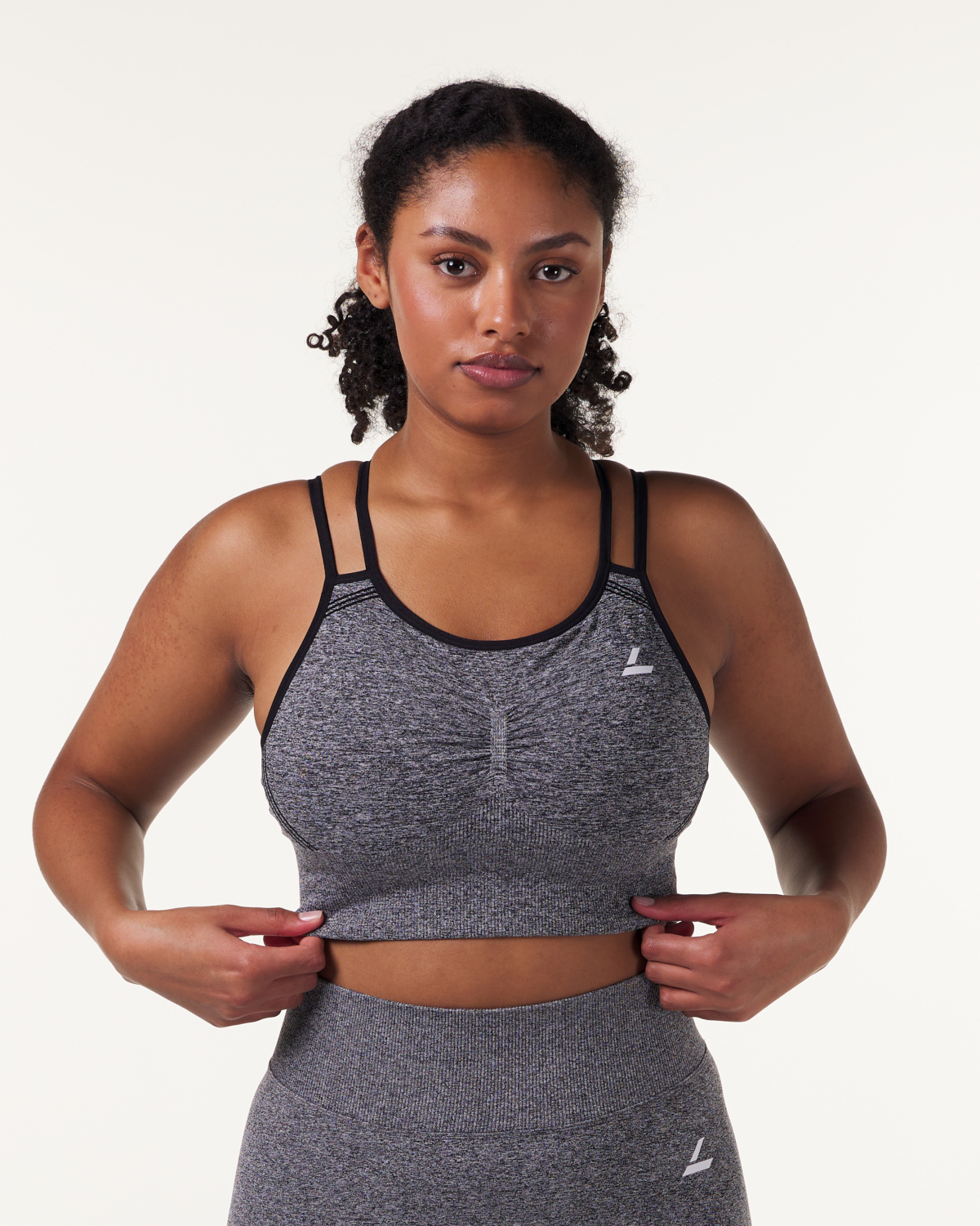 LEVITY Device Seamless Ruch Bra Dk Grey Marl