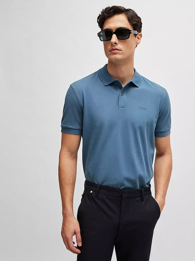 BOSS Poloshirt Regular Fit PALLAS hellblau